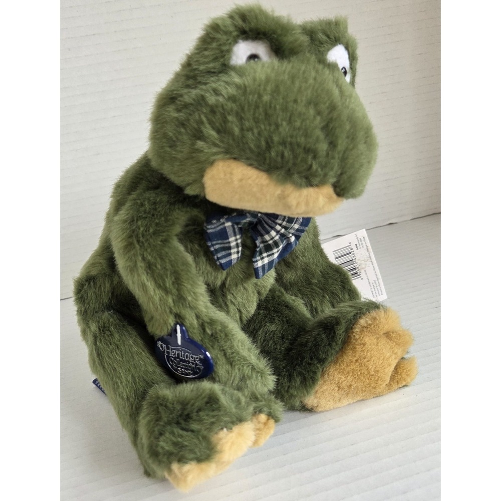 Ganz Unisex Plush 9" Green‎ Frog Quintin Heritage Collection Plaid Bow Tie NWT